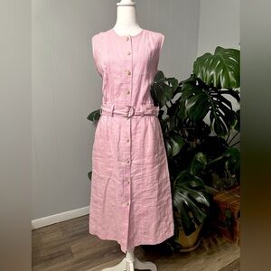 🛍️Vintage harve benard button up dress with removable belt Size Tall 10
